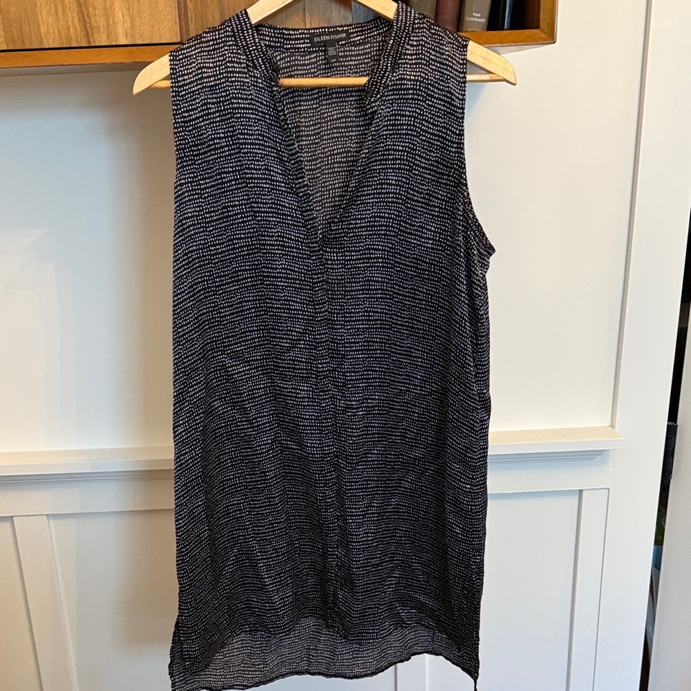 Eileen Fisher Black and White Textured top small